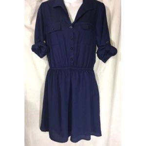 Bebop Dress Size M Blue Adjustable Sleeve